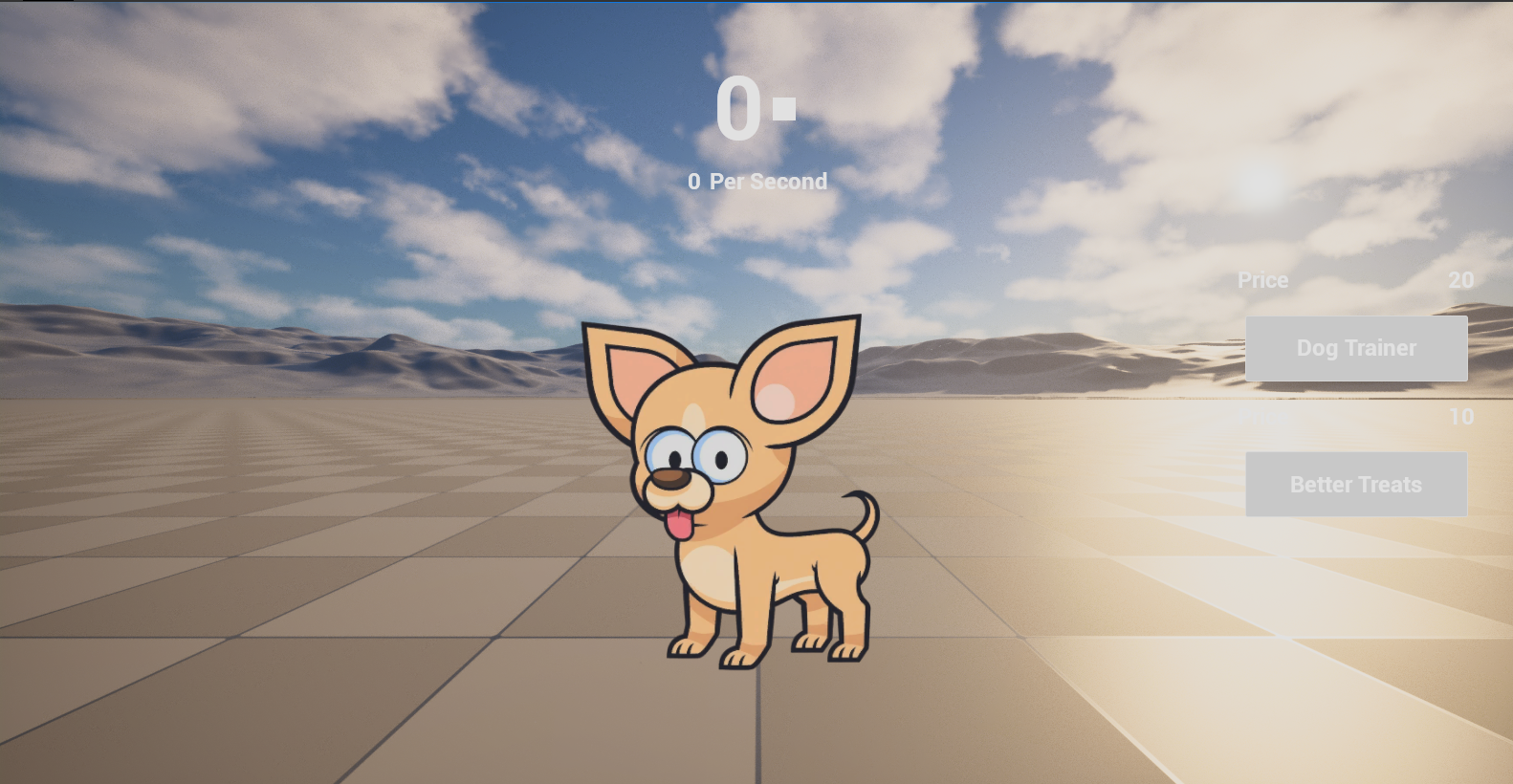 First implementation — core loop working with dog sprite placeholder